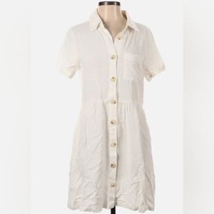 Gilli Linen Blend White Buttondown Dress